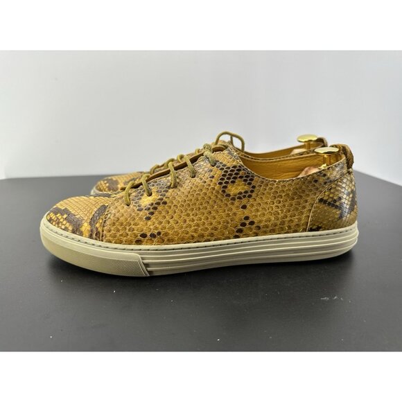 Gucci Phyton Snakeskin Yellow Sneakers For Man Size 10.5-Gucci - Picture 2 of 16